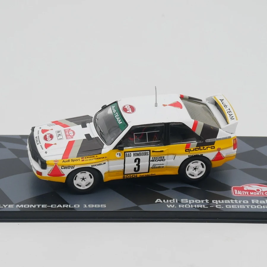 Литой под давлением IXO масштаб 1:43, Audi Sport Quattro WRC 1985, раллийная модель автомобиля из сплава, Коллекционная игрушка, подарок, сувенир, украшение для дисплея