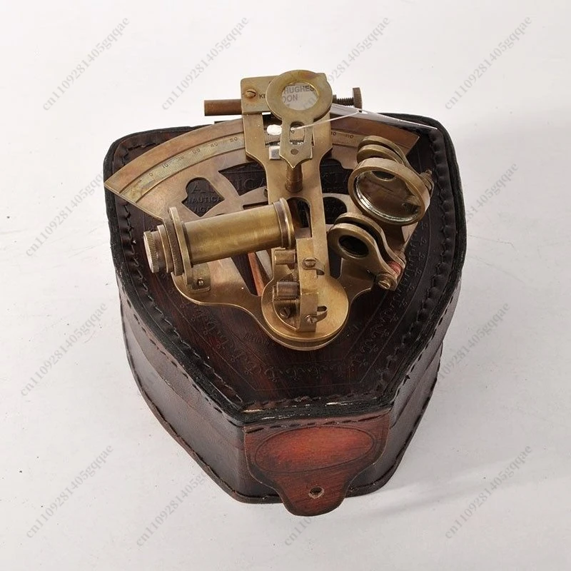 Reines Kupfer Retro Nostalgisches Antikes Ornament Sextant-Modell Nautische Fotografie-Requisiten – Detail 4