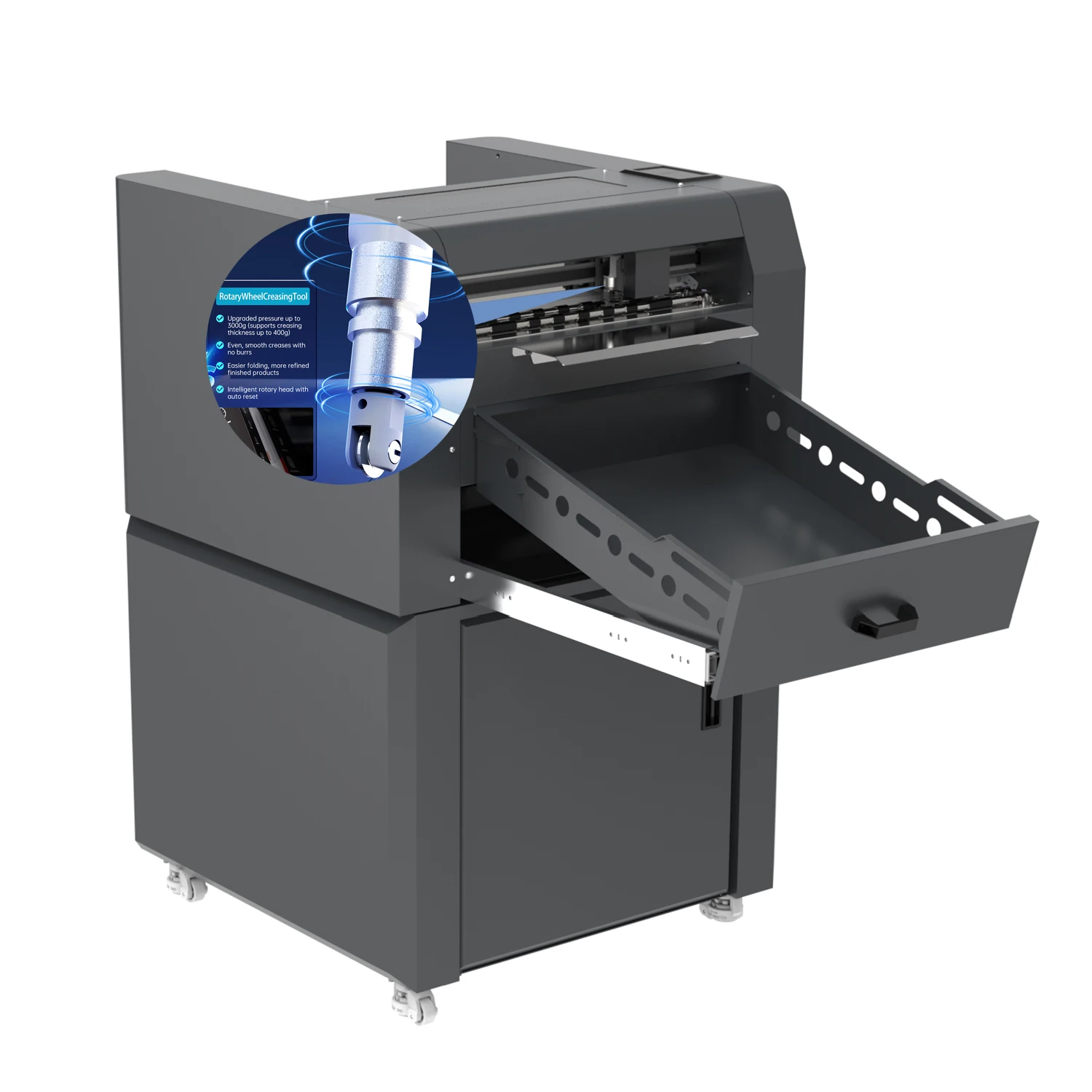 A3MAX5 PRO Dual Head Automatic Feeding Label Cutting Plotter Machine With 3000g Pressure and the Wheel Creasing Tool