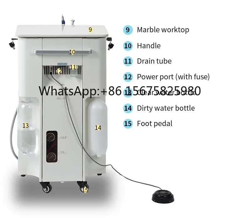

Veterinary Dental Mobile Cart Unit With Suction Portable Animal Dental Practice Device