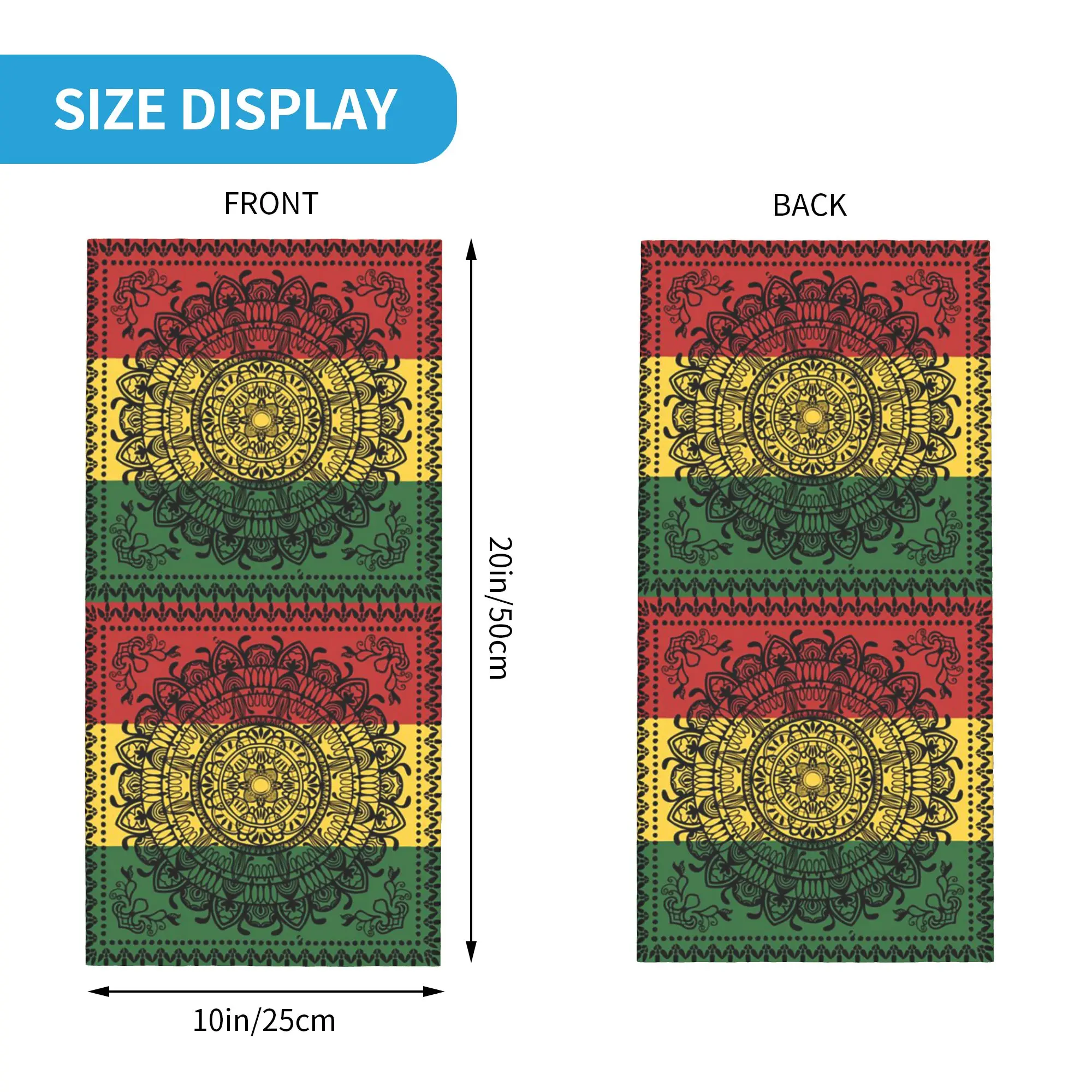 African Rasta Jamaican Colors Bandana Neck Cover Printed Mask Scarf Face Mask Cycling Unisex Adult Windproof