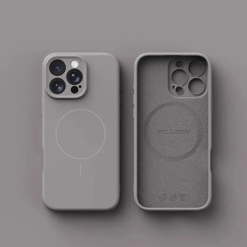 Funda magnética de lujo con carga inalámbrica para Magsafe para iPhone 16 Plus 15 14 13 17 Pro Max 17, funda original de silicona líquida 6