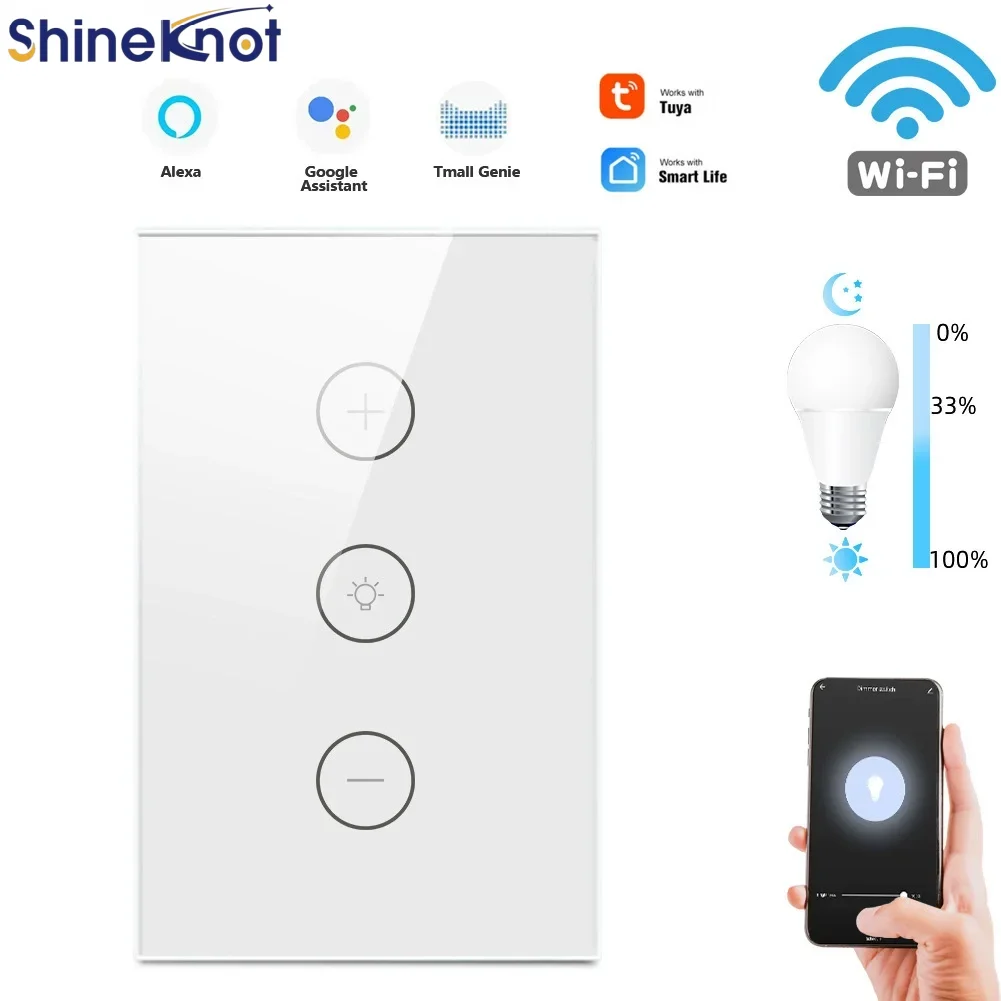 

Tuya Smart Home Wifi Wall Touch Dimmable Switch App Remote Control With Timer Function Voice Control Home Smart Dimmable Switch