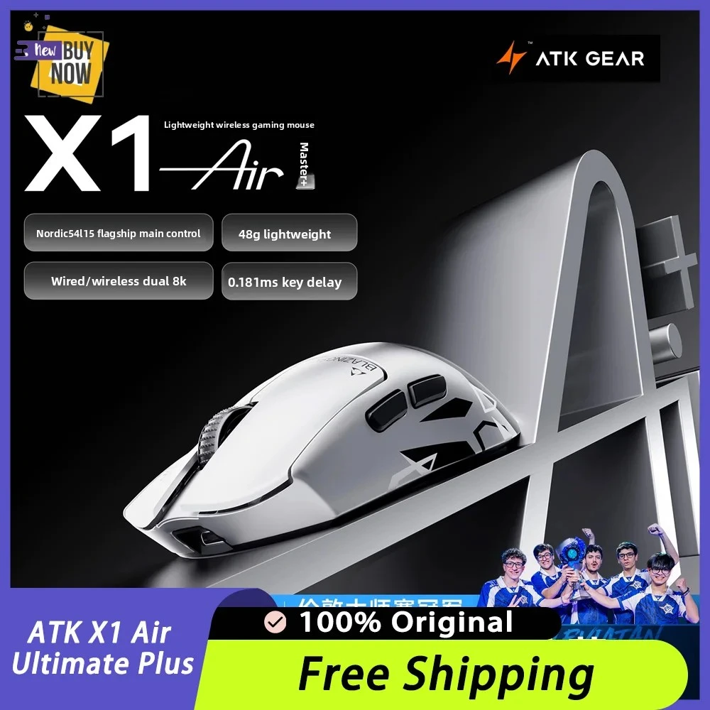 ATK BlazingSky X1 Air Ultimate Plus Wireless Gaming Mouse Dual 8K Polling PAW3955 Esports Mouse Lightweight Ergonomic FPS PC