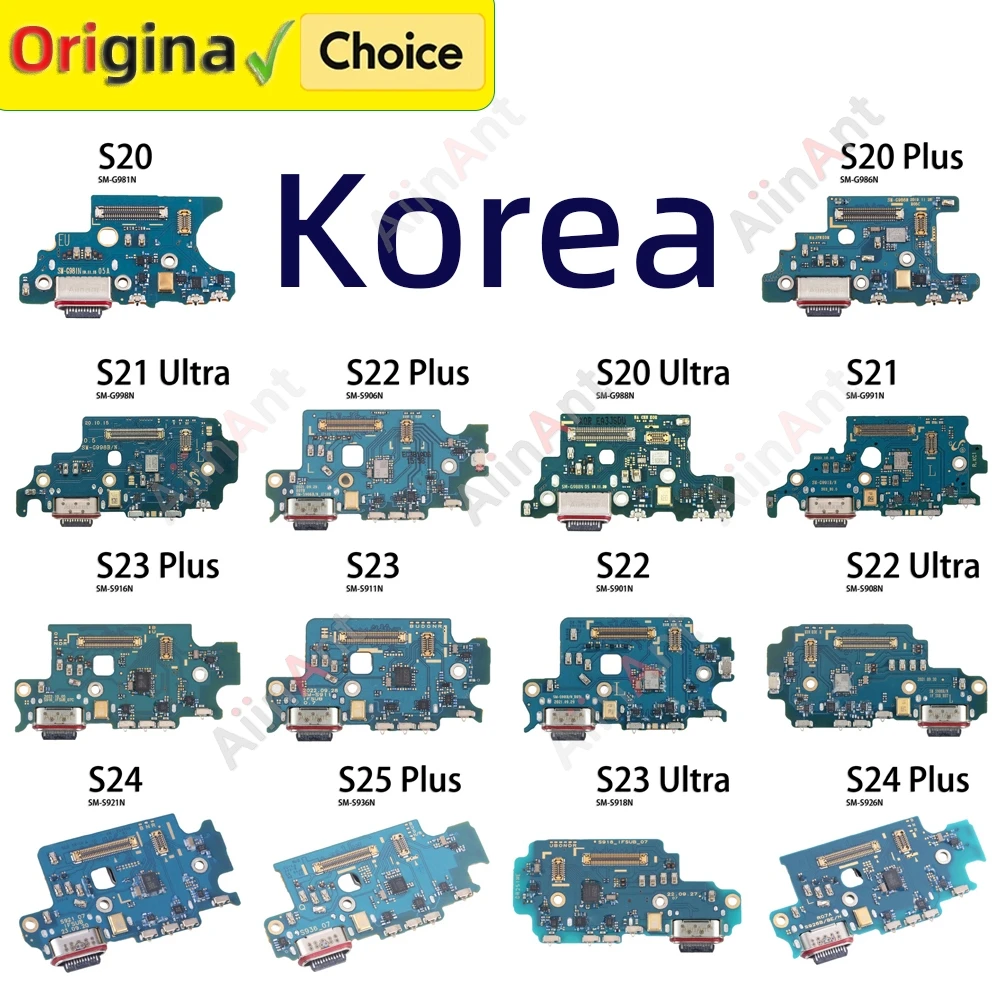 Korea USB Board Dock Charger Connector Port Flex Cable For Samsung Galaxy S25 S24 S23 S21 Plus Ultra S921N S916N S906N G991N OEM