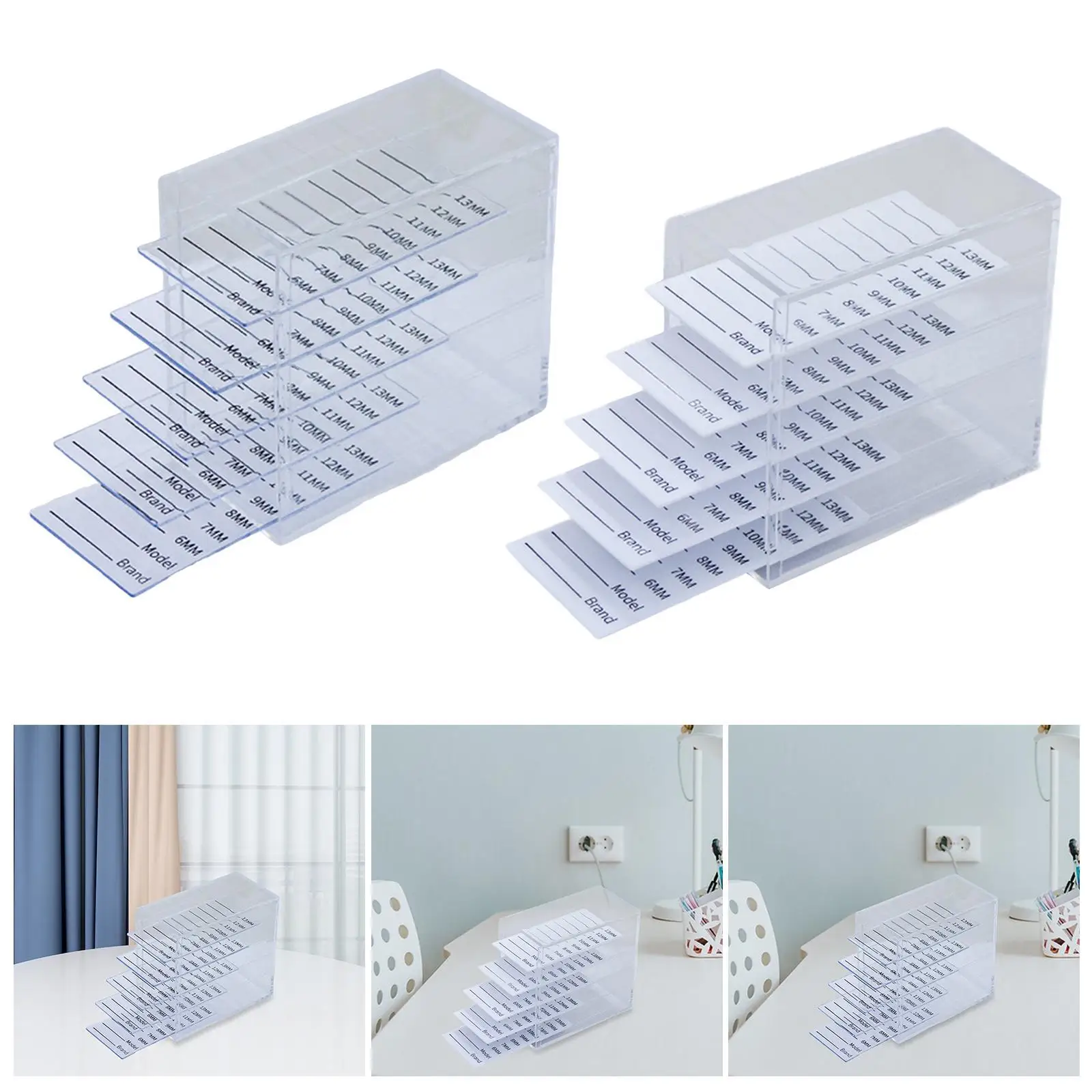 Eyelash Display Organizer Acrylic Five Layers Compact Dustproof Sealed Box for Salon Eyelash Accessories
