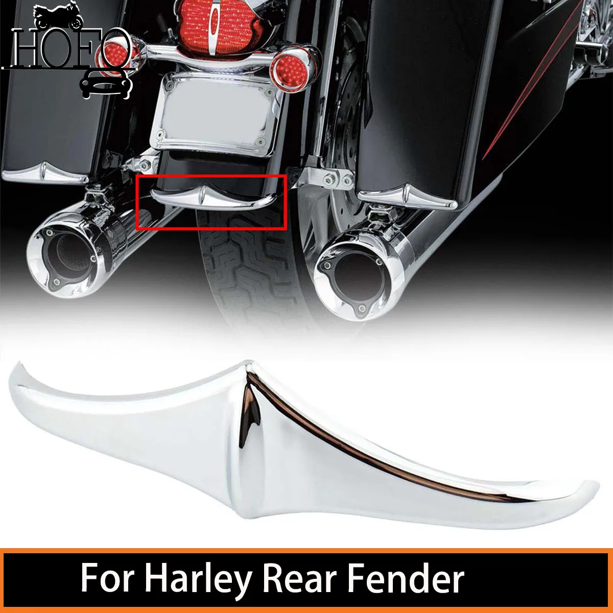 

1 Pcs Rear Fender Rear Trailing Tip Accent Edge Trim For Harley Road King Street Glide CVO FLHXSE FLHXI FLTRI FLTR