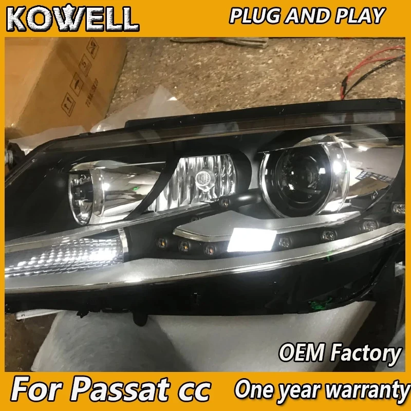 

KOWELL Car Styling for VW Passat CC Headlight 2011-2015 Passat CC Headlamp America DRL Turn Signal Low High Beam Projector Lens