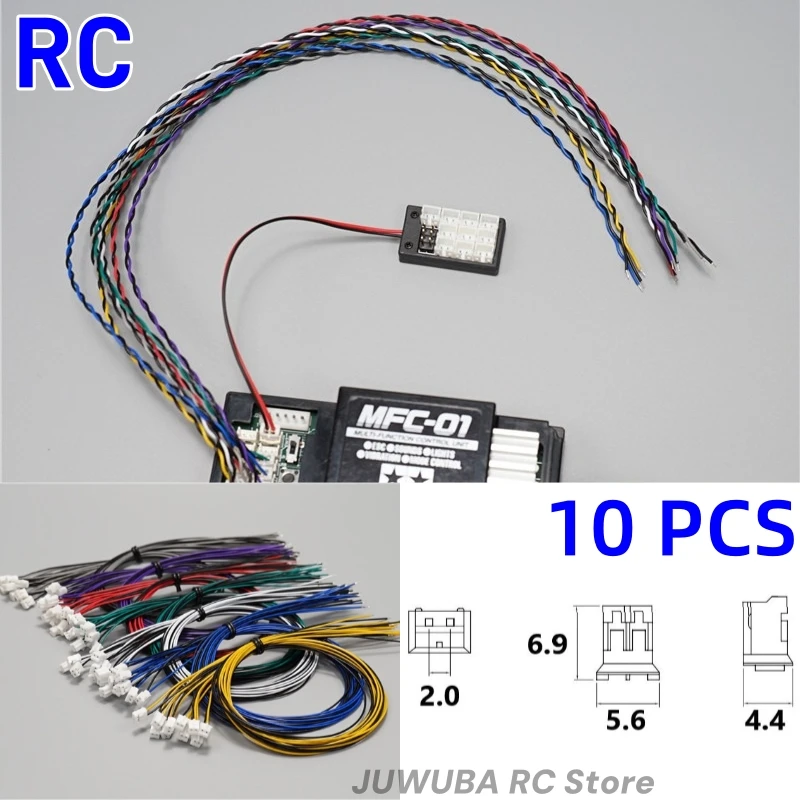 10 Stück RC 40 cm LED-Beleuchtungseinheit PH2.0 Erweitern Sie Drahtkabel für Tamiya 1/14 RC MFC-03 MFC-01 Einheitserweiterungsteile Zubehör