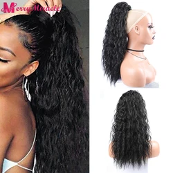 Synthetic Long Bohemian Curly Ponytail Natural Color Synthetic Drawstring Ponytail Clip-In Hair Extension For Women Natural Look