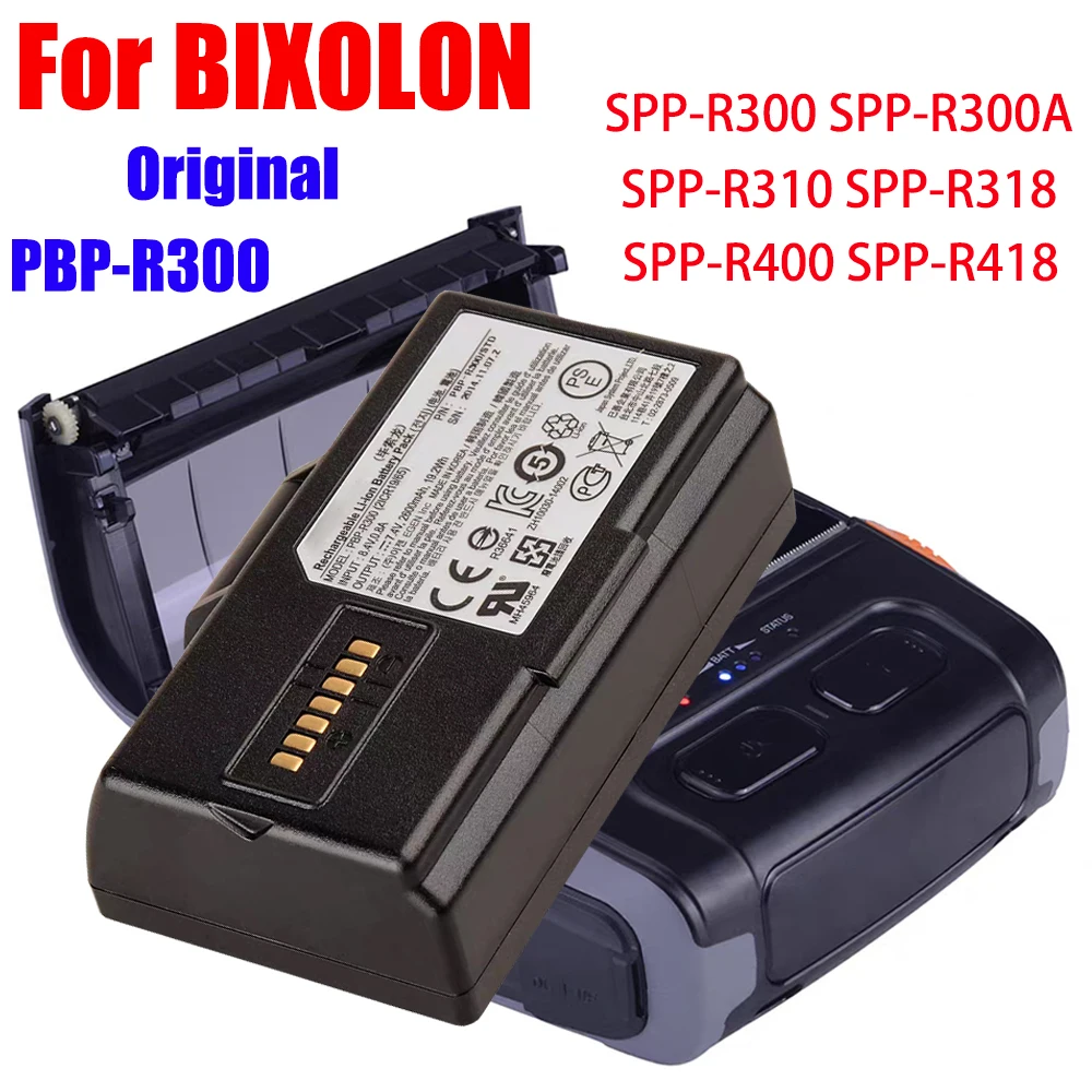 

100% оригинальный аккумулятор PBP-R300 для принтеров BIXOLON SPP-R300, SPP-R300A, SPP-R310, SPP-R318, SPP-R400, SPP-R418, 7.4V, 2600mAh