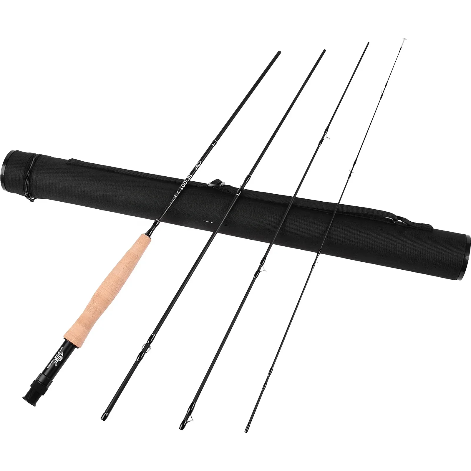 Entry level matte black fly fishing rod 3/4wt 5/6wt 7/8wt size, suitable for fly fishing beginners