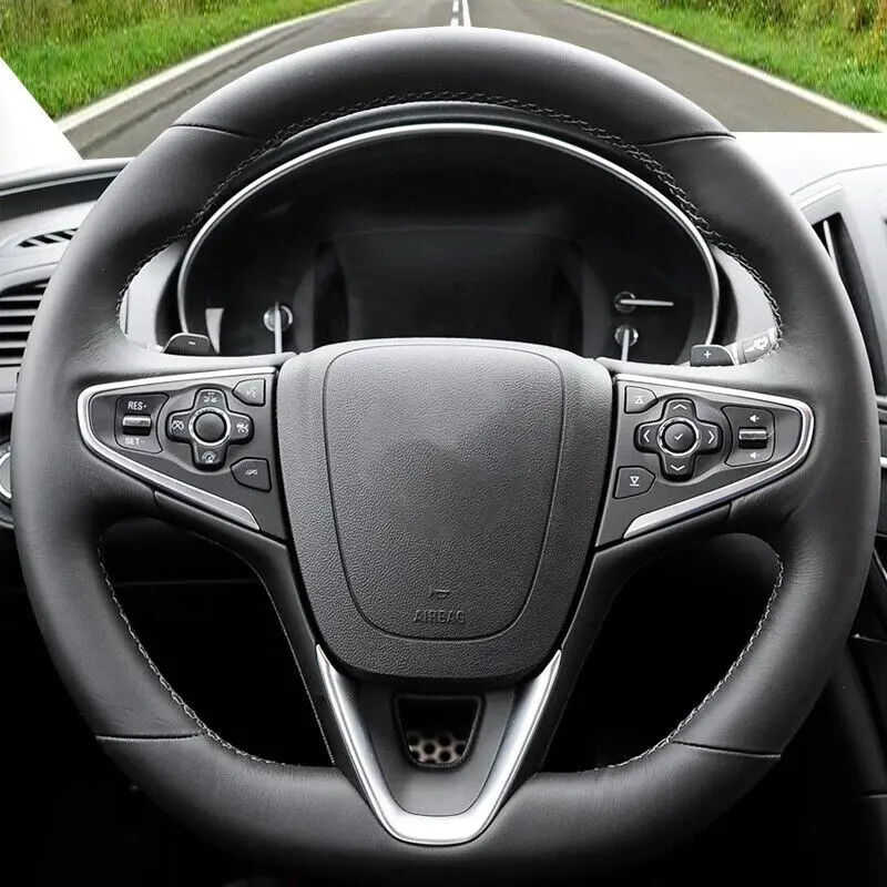 Hand Sewn Non-slip Custom Artificial Leather Hand-Stitched Steering Wheel Cover for Opel Insignia Grand Interior Accessories - view 3