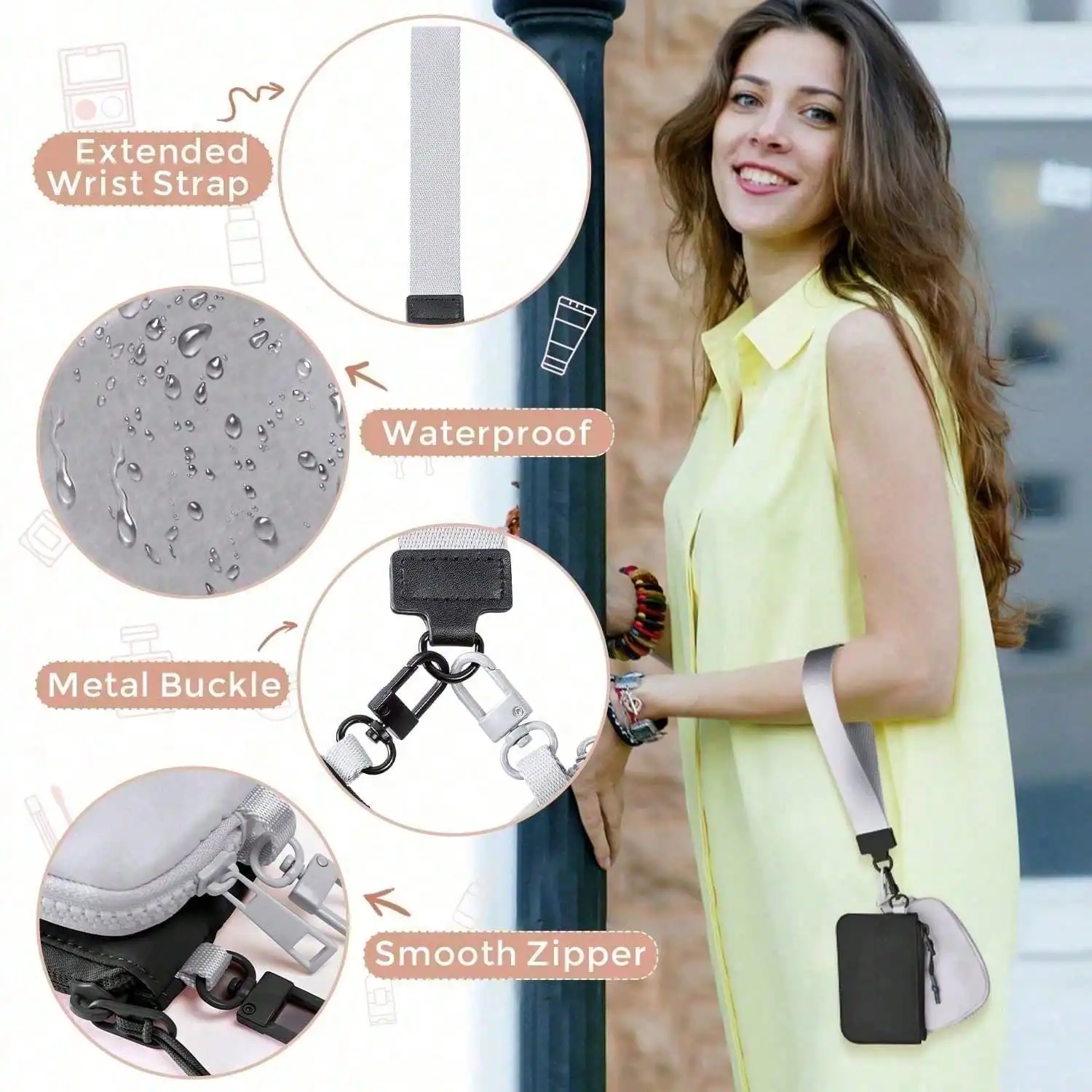 Mini Wristlet Coin Purse (2-In-1: Keychain + Wallet) – Detachable Double-Layer Design, Portable & Stylish, Essential For Outdoor/Travel/Daily Use