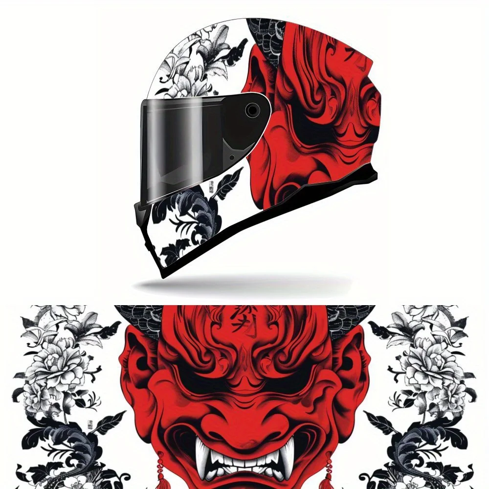 

Oriental Myth Beast Print Full Helmet Wrap Sticker Motorcycle Helmet Racing Graphic Decal Vinyl Wrap Helmet Decorative Sticker W