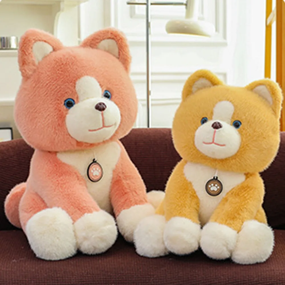 Muñeco de perro Corgi de simulación, Animal relleno, muñeco durmiente, juguete de perro de peluche, muñeco de peluche de cachorro Kawaii de dibujos animados, regalos de navidad y cumpleaños