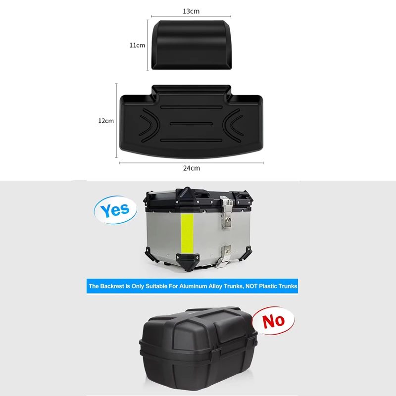 45L Motorcycle Passenger Backrest Back Pad Motorcycle Back Cushion Top Box Trunk Cushion Tail Box Case Cushion Passenger image 3