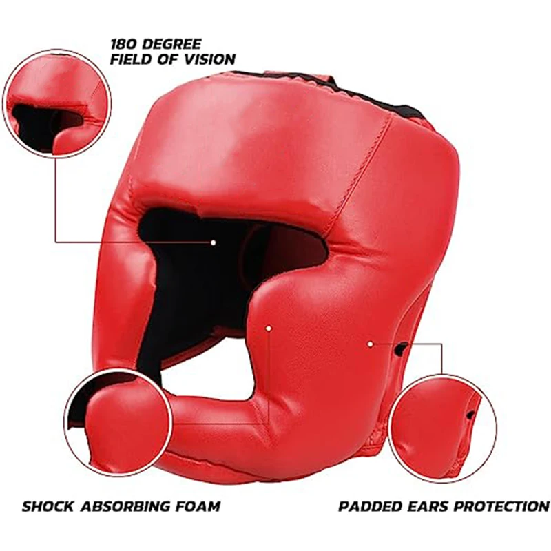 Boxing Headgear for Adults PU Karate Muay Thai Guantes De Boxeo Free Fight MMA Sanda Training Boxing Safety Helment