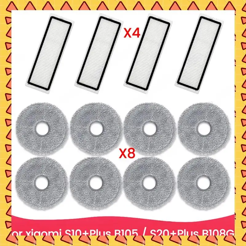 

A008 Vacuum Cleaner Mop Cloth Hepa Filter For Xiaomi S10+Plus B105 / S20+Plus B108GL, Vacuum Cleaner Replacement Kit