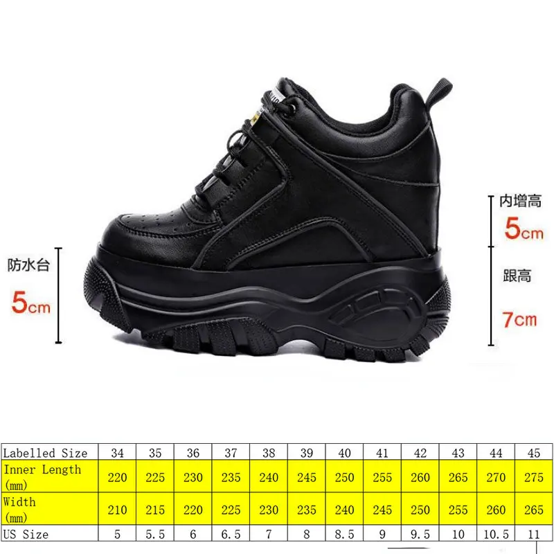 Fujin 12cm Genuine Leather Motorcycle Ankle Boots Autumn Booties Platform Wedge Sneakers Hidden Heel Super High Lady Women Shoes