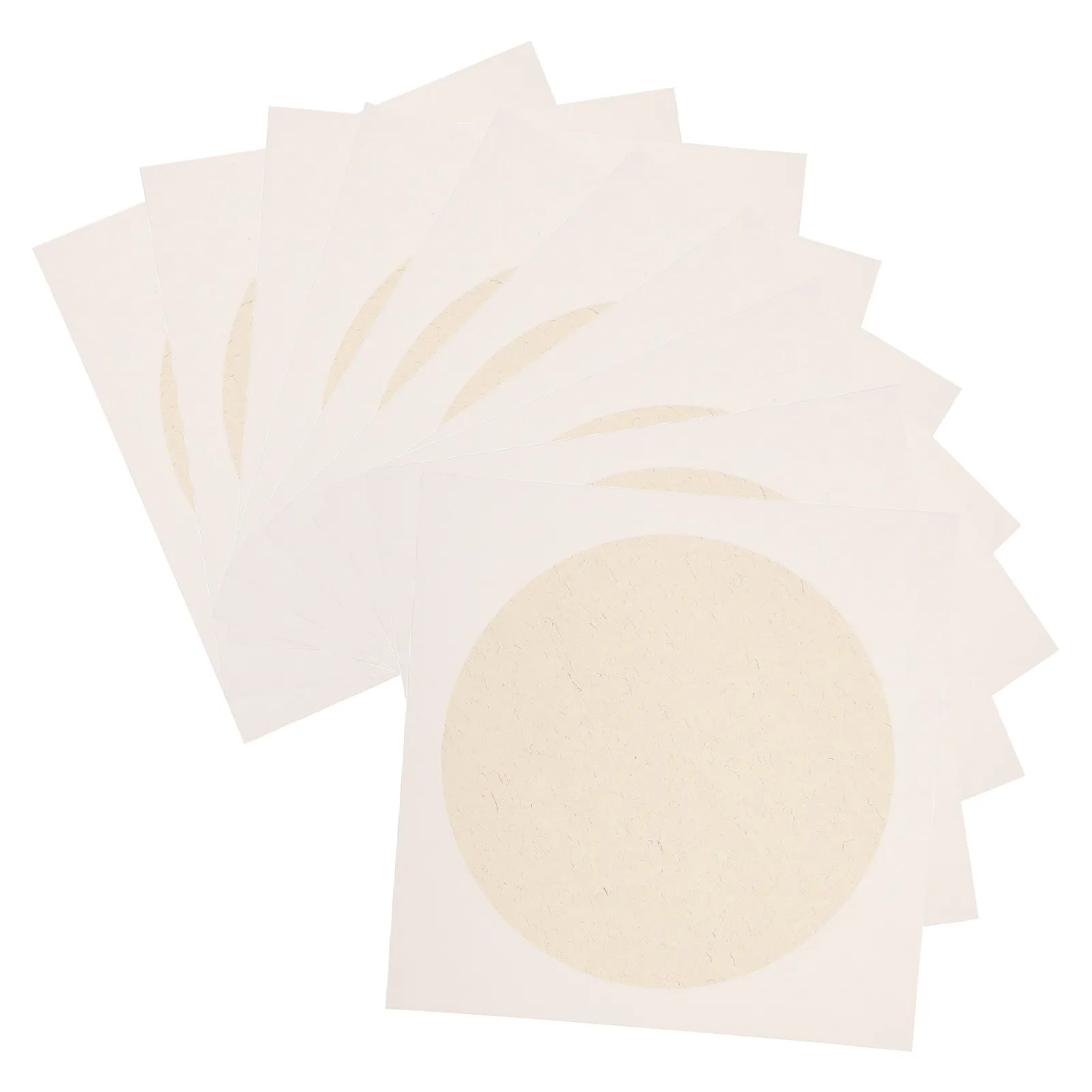 1Set Round Mirror Design Card Paper Water Resistant Ink Diffusion Control for Chinese Painting Practice Thickened Art Painting