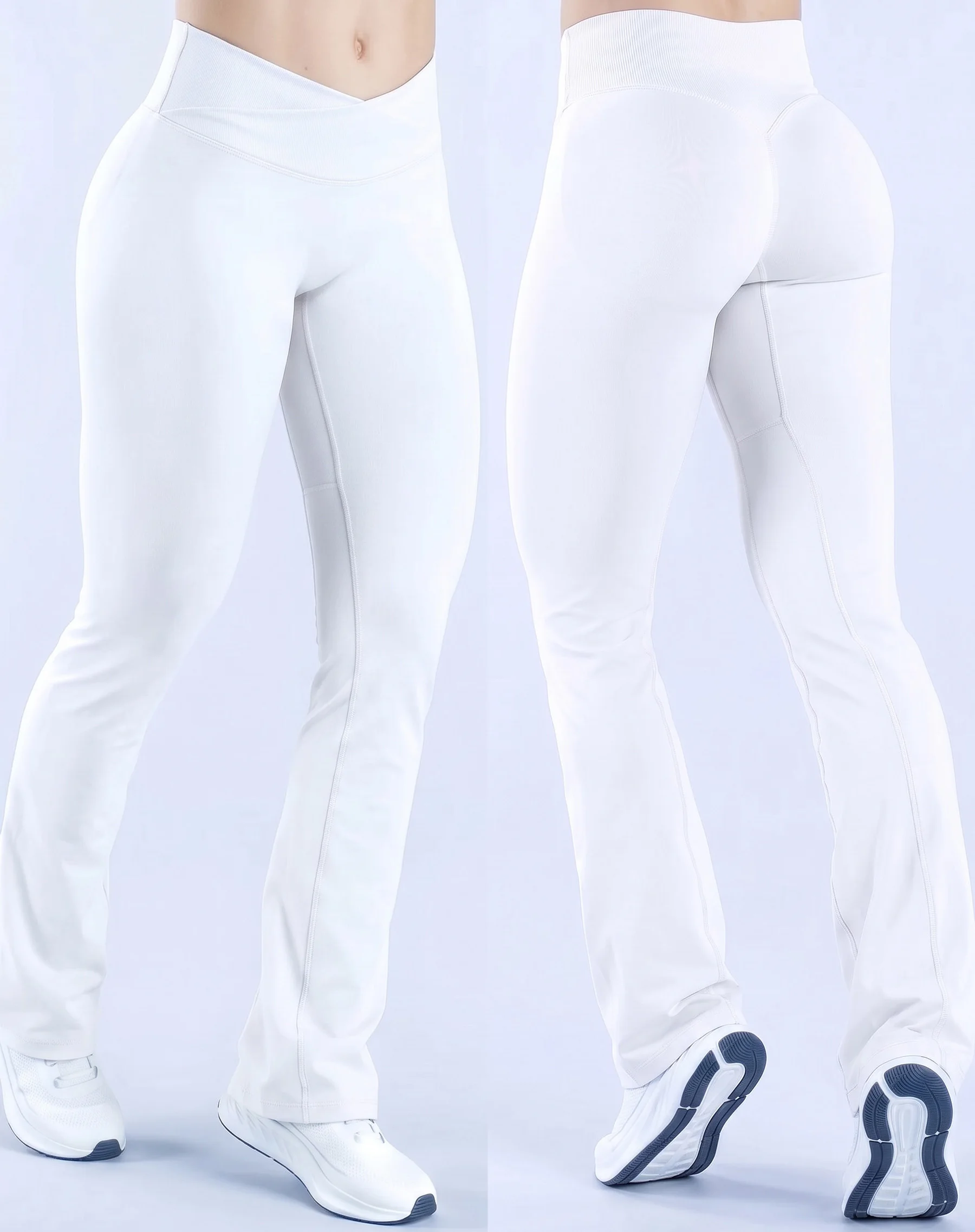 Denyf Vision Flares women gym Fashion Yoga flared pants Waist cross Seamless Sports Leggings Fitness Wide-leg Trousers