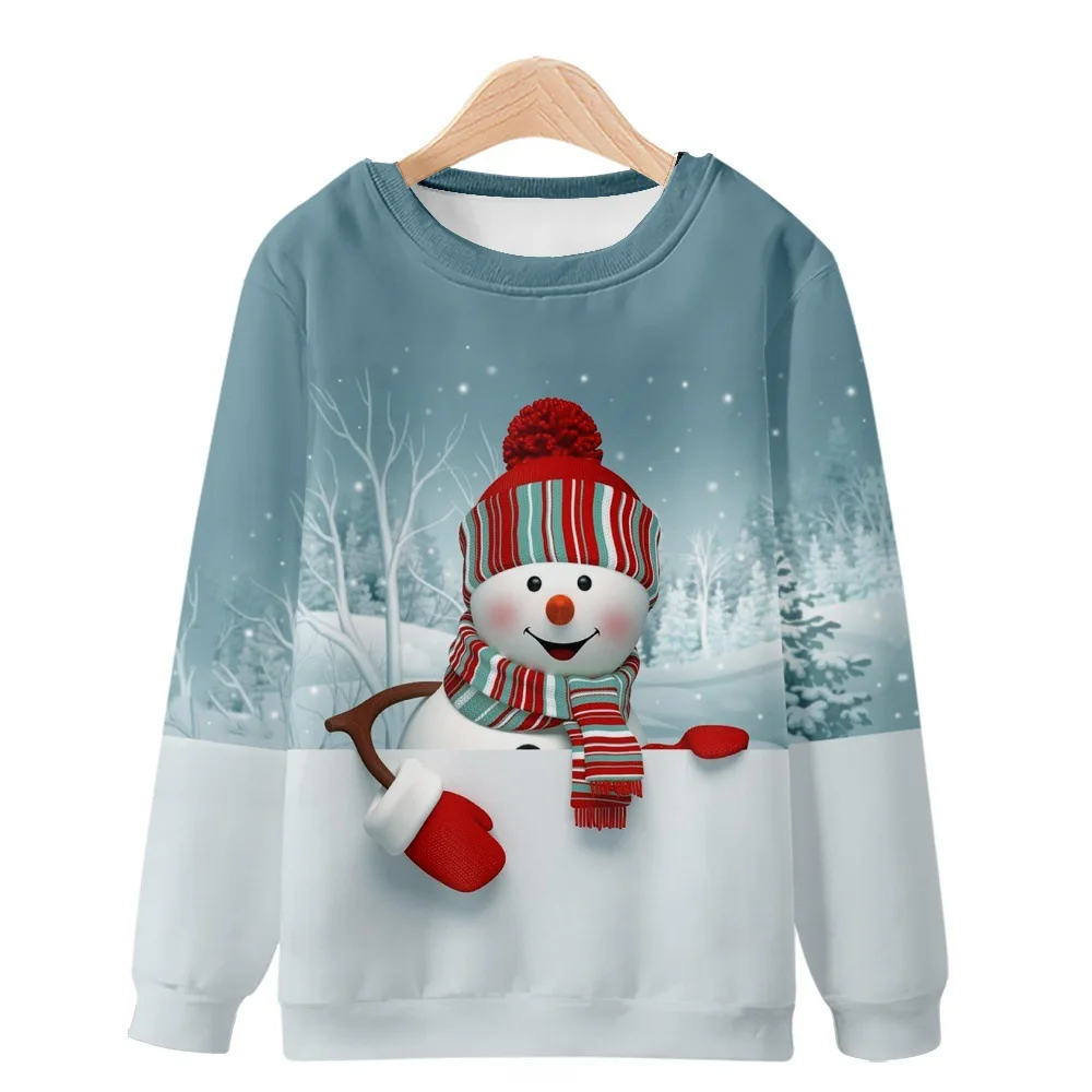 New Christmas Collection Personalized Casual Printing Round Neck Sweater Spring and Autumn Style for Men and Women 1