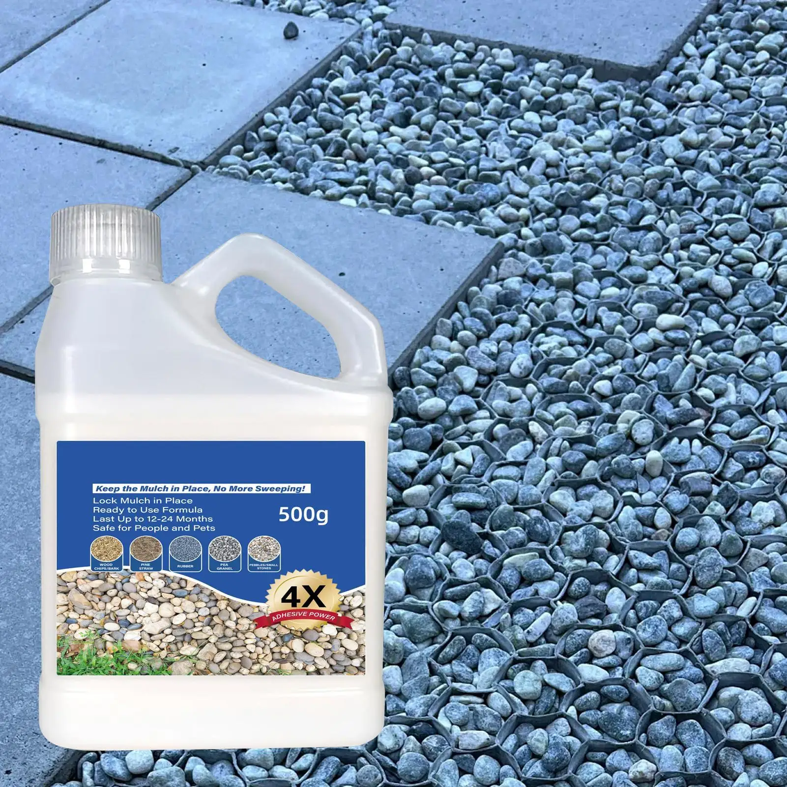 Adesivo para Pedras de Paisagismo 500g, Cola para Pedras, Adesivo Forte e Seguro para Jardim e Pátio