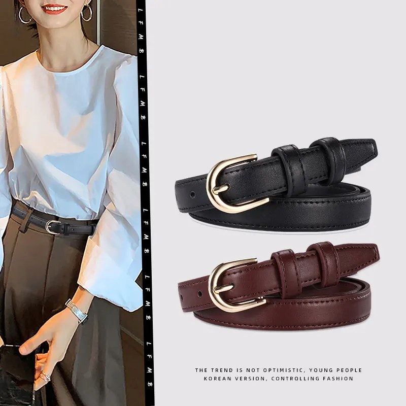 2024 new retro belt with a niche design feel. Women's denim jeans with slim waistbands are versatile decorations