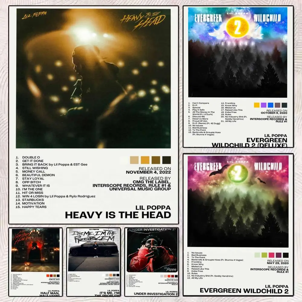 Album L-Lil Poppa Poster PP Wall Decor Posters Celebrity Music Art Prints Bedroom Office Gift