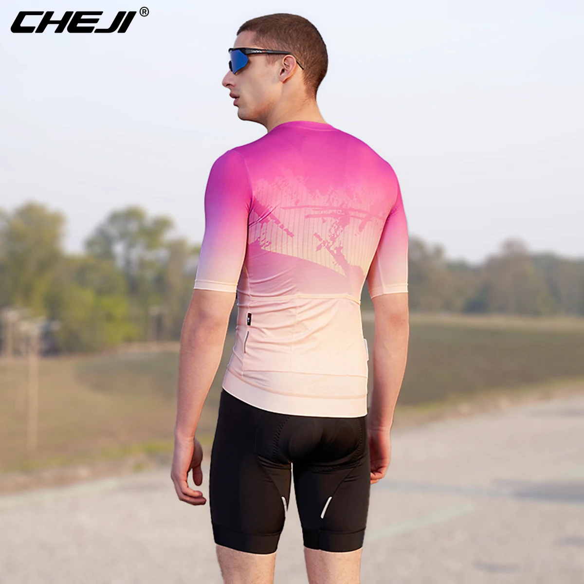 CHEJI Cycling Jerseys Breathable Clothing Men\'s Short Sleeved Tops Summer Quick Drying High-quality Quick Dry Anti-Shrink Summer