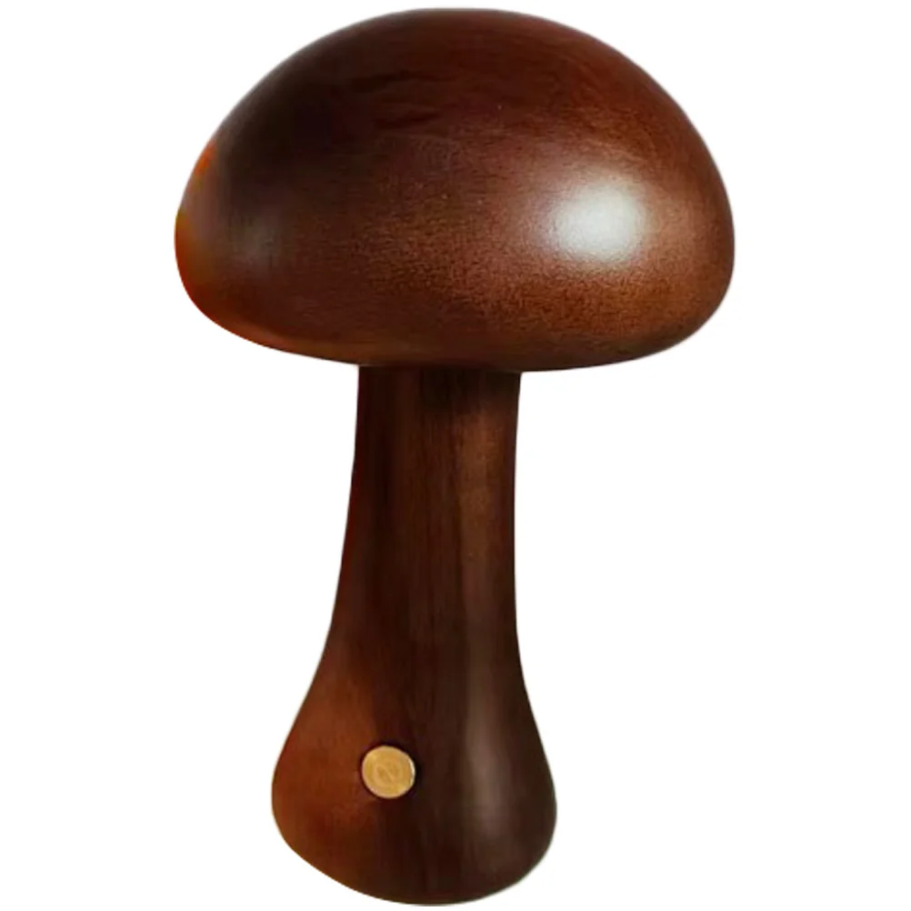 

Mushroom Night Light Touch Bedside LED Walnut Wood Lamp Portable Table Bedroom Decor Home Furnishing Gifts 1W Aesthetic