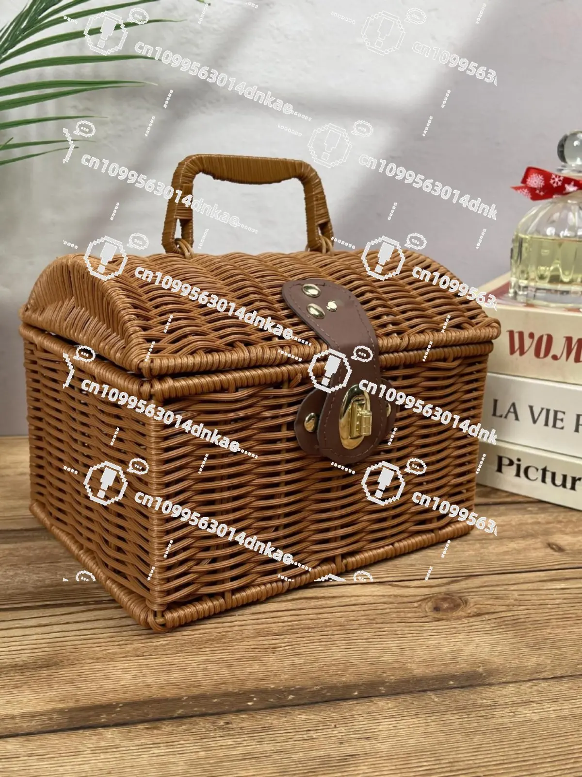 Spring Festival Tied Ribbon Flip Rattan Gift Box Christmas Eve Suitcase Wedding Gift Box Treasure Box Gift Storage