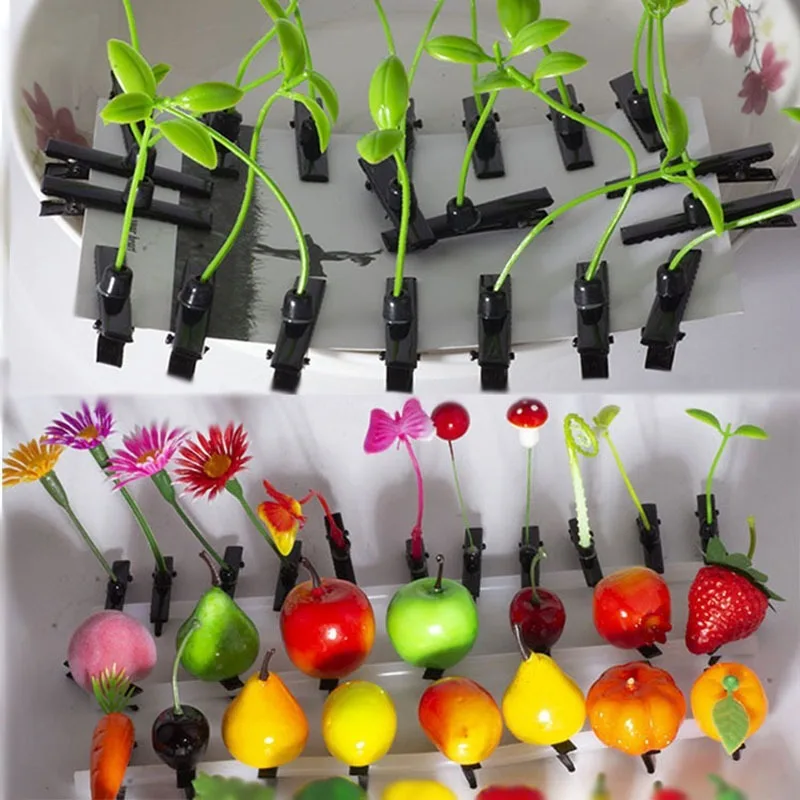 

10/5pcs Sprout Grass Hair Clip Plant Bean Sprout Clip Hair Fashion Cute Mushrooms Hairpin Women Hair Plant Accessories
