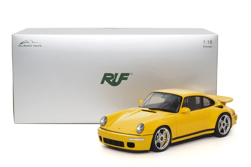 Almost Real Car Model 1/18 Porsche Ruf Scr 2018 Edition Simulation Car Model Room Ornament Display Model Boy Collection toy Gift