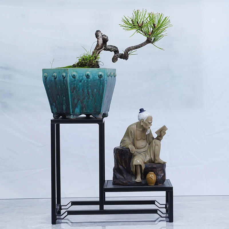 Aluminum alloy small shelf, bonsai stand, flower stand, desktop ornament, garden villa antique tea set placement base