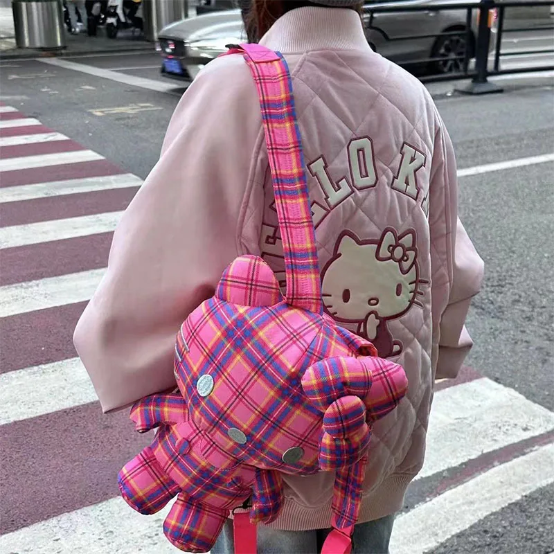 Miniso Sanrio Thickened Baseball Uniform Hello Kitty Kawaii Pink New Autumn and Winter Baseball Jacket Warm Loose Coat Girl Gift