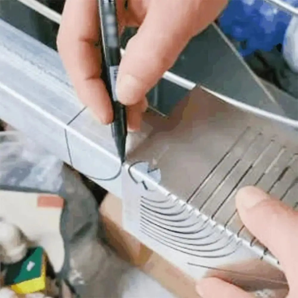 Stainless Steel Square Tube Folding Ruler Metal Marking Smooth Arcs Four-sided Ruler Versatility Precise 90-degree Angles