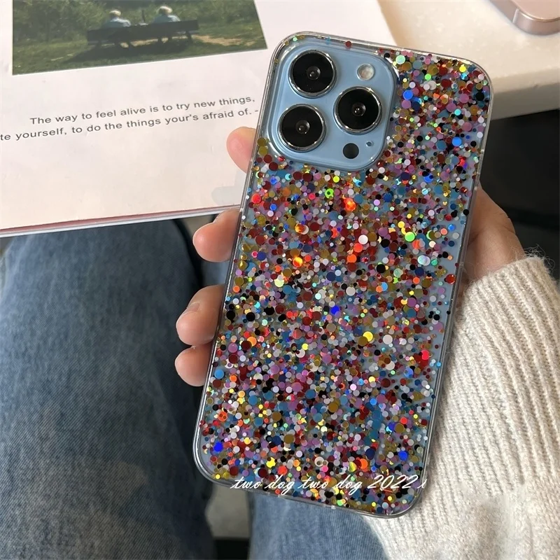 حافظة لهاتف آيفون 16 15 14 13 12 11 Pro Max MiNi Plus X S MAX XR فتاة كورية غطاء ناعم إيبوكسي شفاف