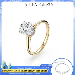 ATTAGEMS Oval Cut 9*7mm D VVS1 Color Solid Real Gold18K Moissanite Ring Jewelry for Women Engagement Wedding Lady's Gift Luxury