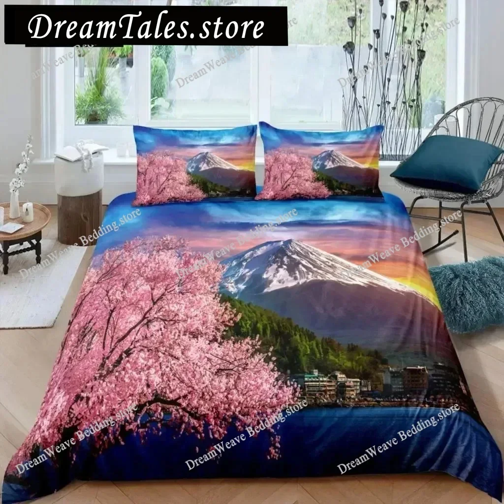 3D Print Mount Fuji Bedding Set Boys Girls Twin Queen King Size Duvet Cover Pillowcase Bed boys Adult Home Textileextile