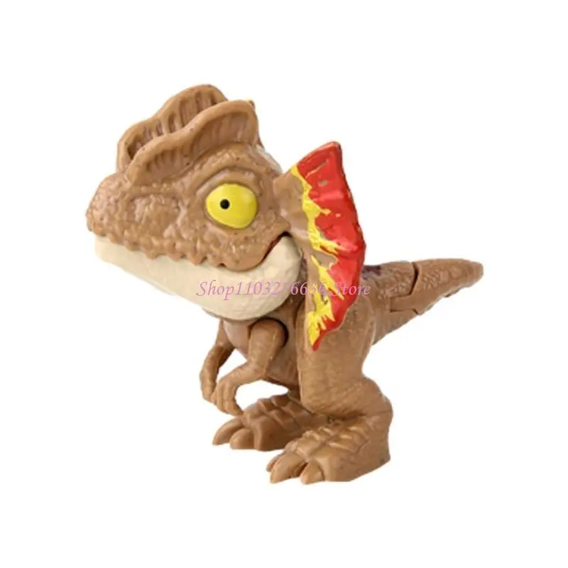 R6FD Cartoon Prank Finger Toy Dinosaur Toy Figure Model Animal Lovely Backpack Pendant Parents-Kids Role Play Props Toy