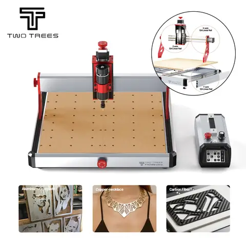 Twotrees TTC450 Ultra CNC Router 465x465mm Large Work Area 500W Spindle 3.5inch Touch Screen All-Metal CNC Engraving Machine for Wood, Acrylic, MDF, Aluminum, Plastic