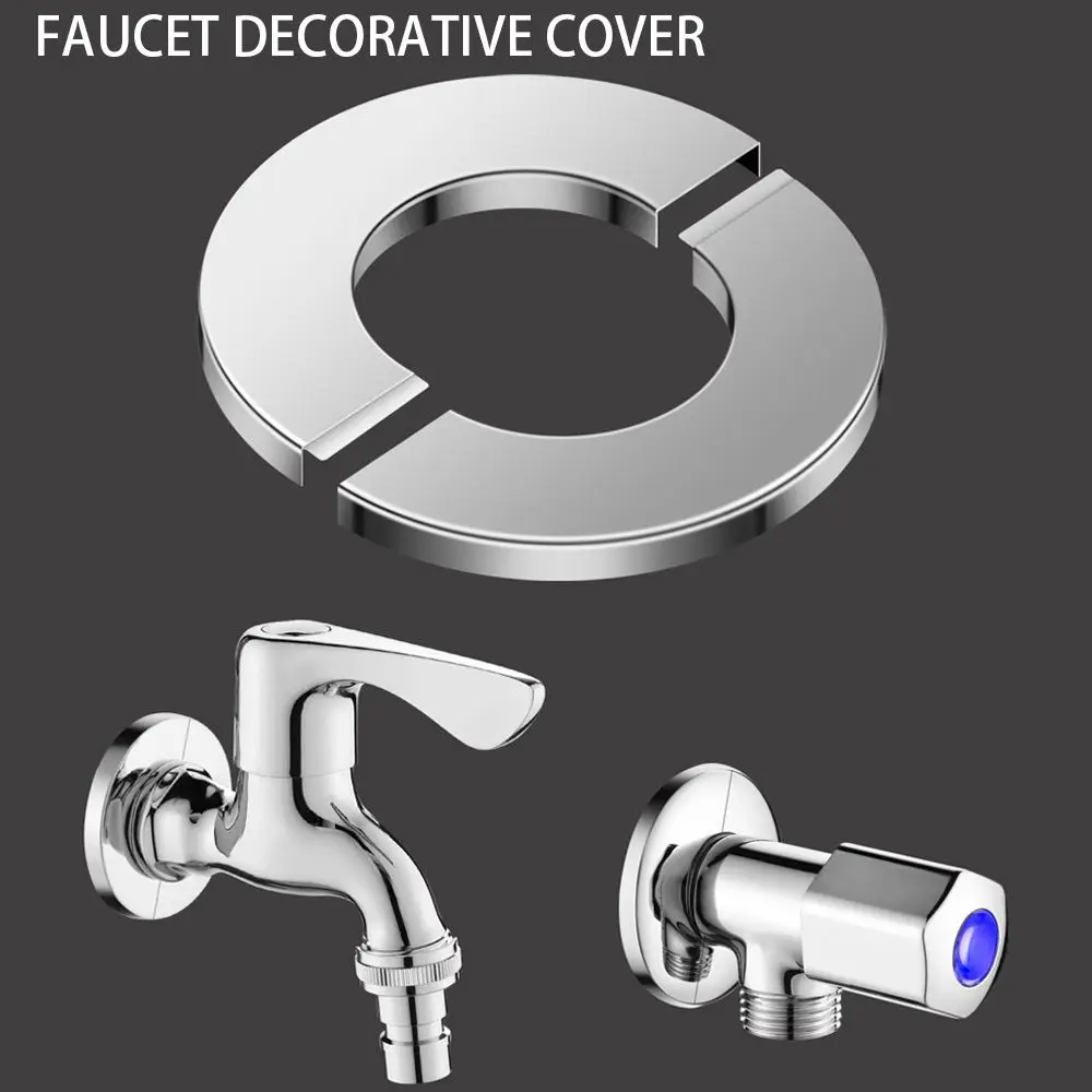 Self-Adhesive Separable Stainless Steel Shower Faucet Decorative Cover Water Pipe Angle Valve Wall Covers For Bathroom Kitchen