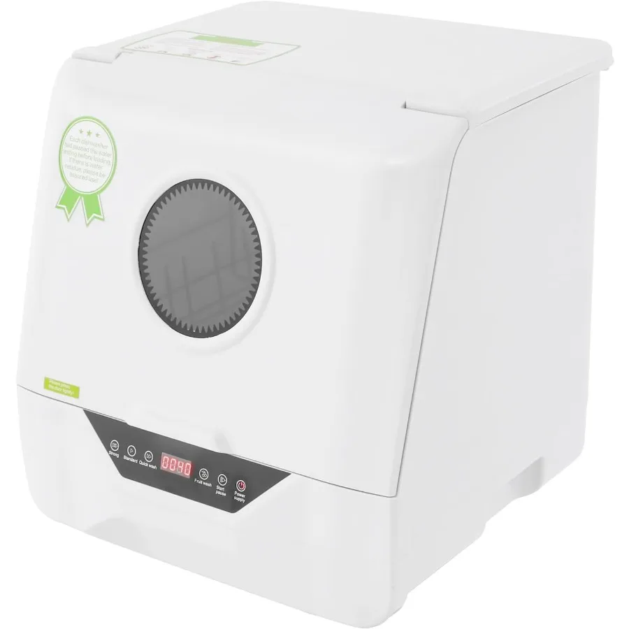 

Portable Countertop Dishwasher 800W with 4 Washing Modes 6L Capacity for Dishes Knives Forks Chopsticks Cups Compact Automatic