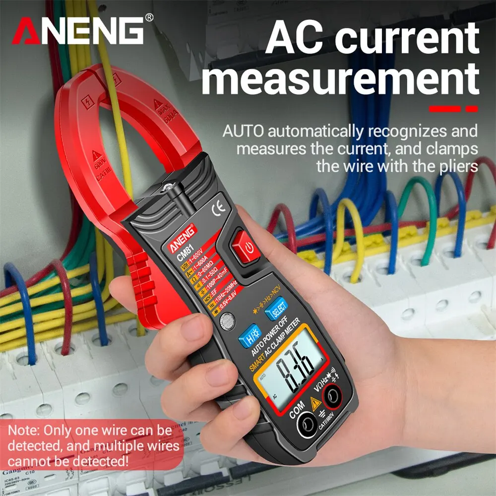 ANENG CM80/CM81 Digital Clamp Meter AC Current Multimeter Ammeter Voltage Tester Car Amp Hz Capacitance NCV Ohm Test