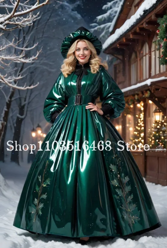 Maßgeschneidertes grünes Gothic-Abendkleid, lasergeschnittenes viktorianisches Ballkleid aus dem 18. Jahrhundert, Vintage Belle Époque Bürgerkrieg, Kleid für besondere Anlässe