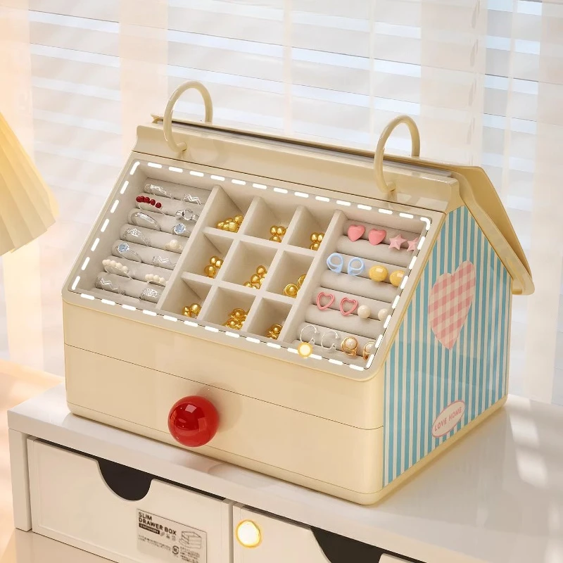

Dopamine Aesthetic Jewelry Box Earrings Rings Storage Case Cute Kids Hair Accessories Organizer Giftable Travel Cosmetics Box