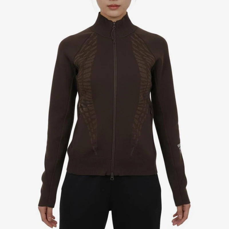 Adidas authentic new women's brown black training and fitness sports jacket KR7545