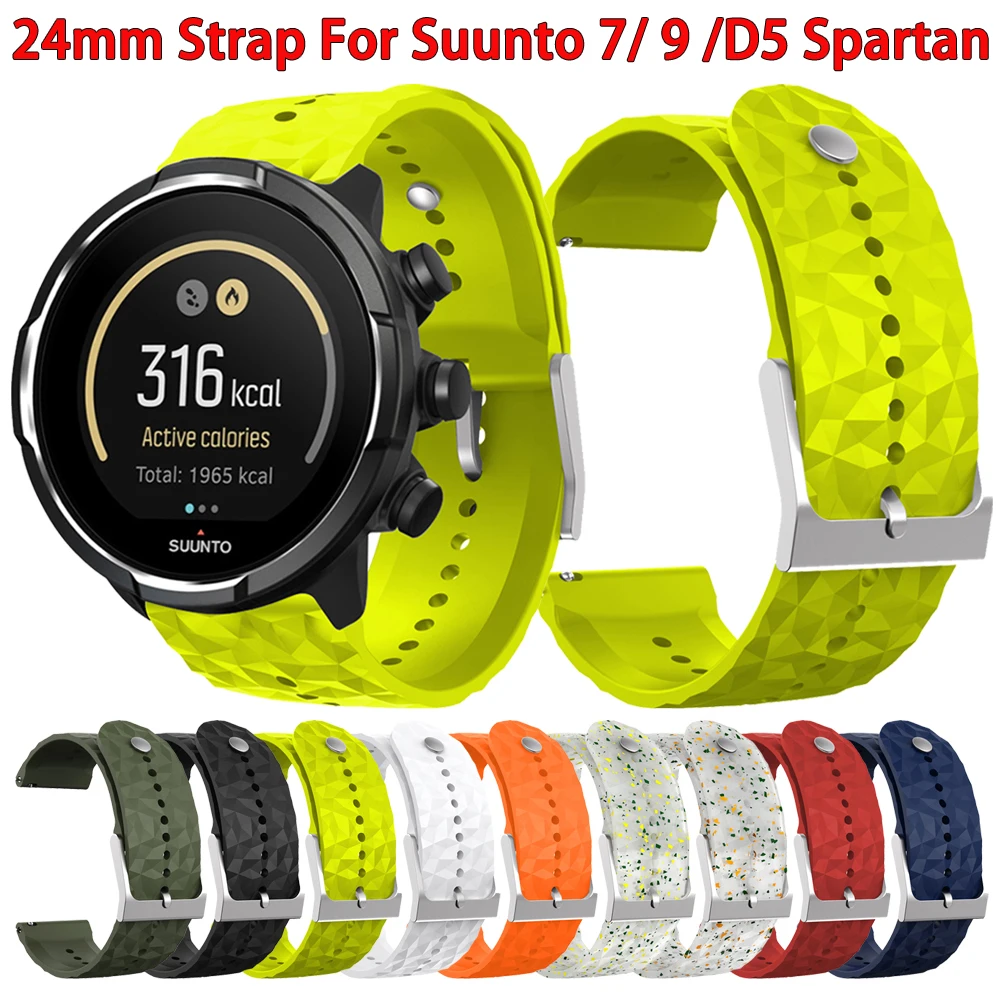 24 مللي متر في الهواء الطلق تنفس الرياضة حزام ساعة سيليكون ل Suunto 7/ 9 /D5 المتقشف المعصم HR بارو ساعة ذكية استبدال الأساور
